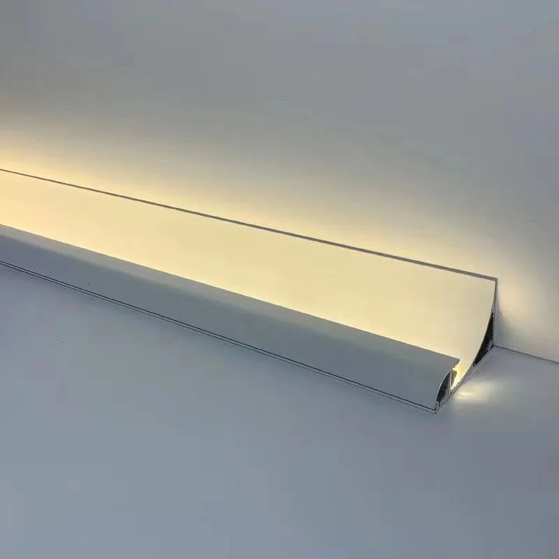 Imagem -02 - Linha de Gesso Tira de Luz Led Teto Livre sem Grooving Top Corner Light Reflection Perfil de Alumínio Corner Wall Washing Linear Lam