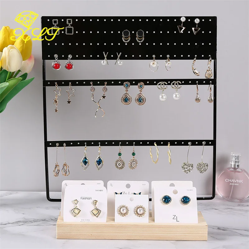 Wholesale 144 Holes Stud Earring Display Rack Metal Stand Holder Jewelry Earrings Organizers Showcase Packaging Display