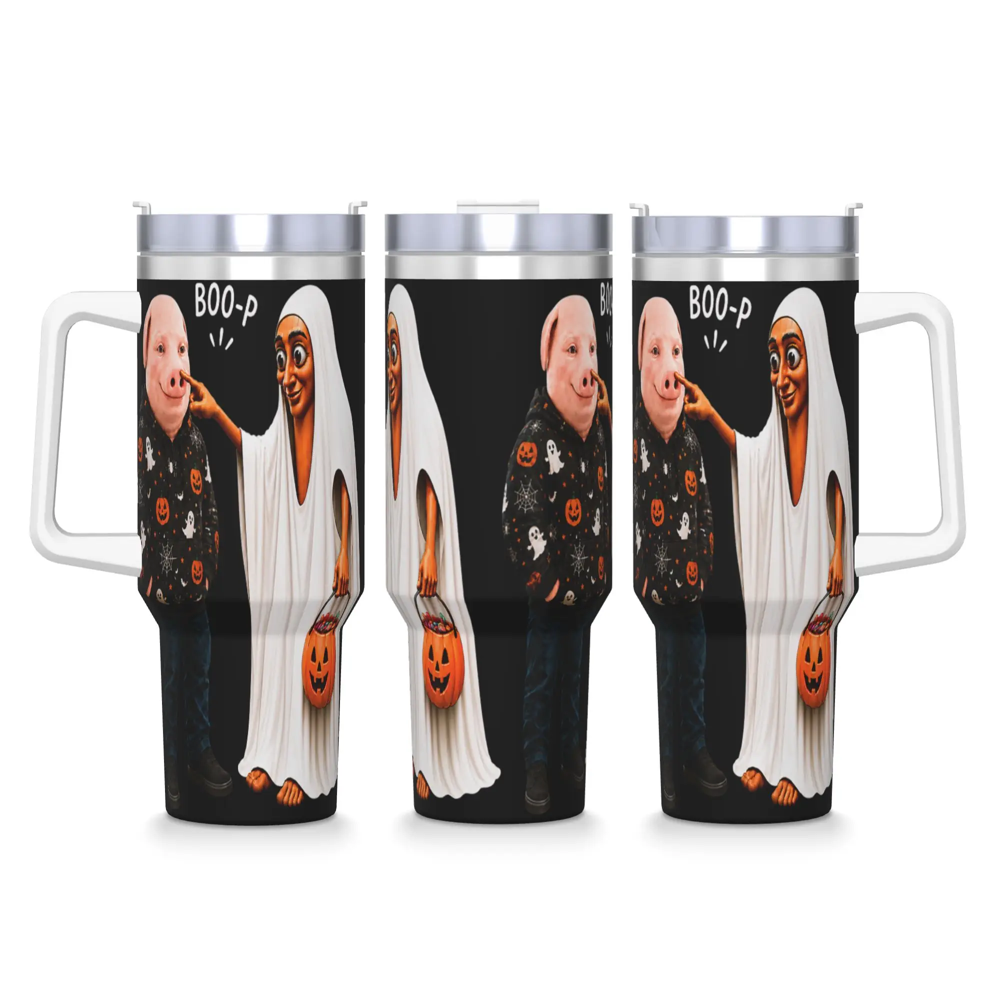 Stainless Steel Tumbler Boop Tung Tung Sahur Ghost John Pork Halloween Costume Humor Thermal Mug Keep Heat Cold and Hot Mugs Cup