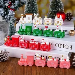 Merry Christmas Train Plastic Ornaments Christmas Cake Decoration for Home 2023 Xmas Kids Gift Navidad Party Happy New Year 2024