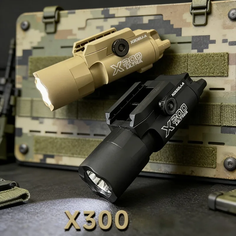 

ГОРЯЧИЙ фонарик X300, многофункциональный светильник, подходит для 20-миллиметровой рейки для игрушечных страйкбольных пистолетов, охотничьих матчей CS