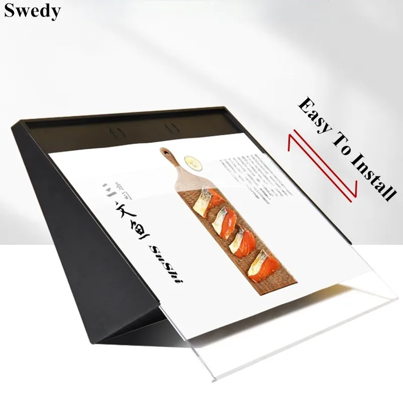 74x53mm Mini Tabletop Kunststoff Acryl Zeichen Halter Menü Display-ständer Desktop Qr Code Werbung Preis Label Halter tags