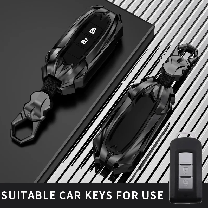 Fit for Mitsubishi Car Key Case Chain Cover Ring Shell Housing Xpander Outlander ASX Pajero Eclipse Cross Montero W Lancer