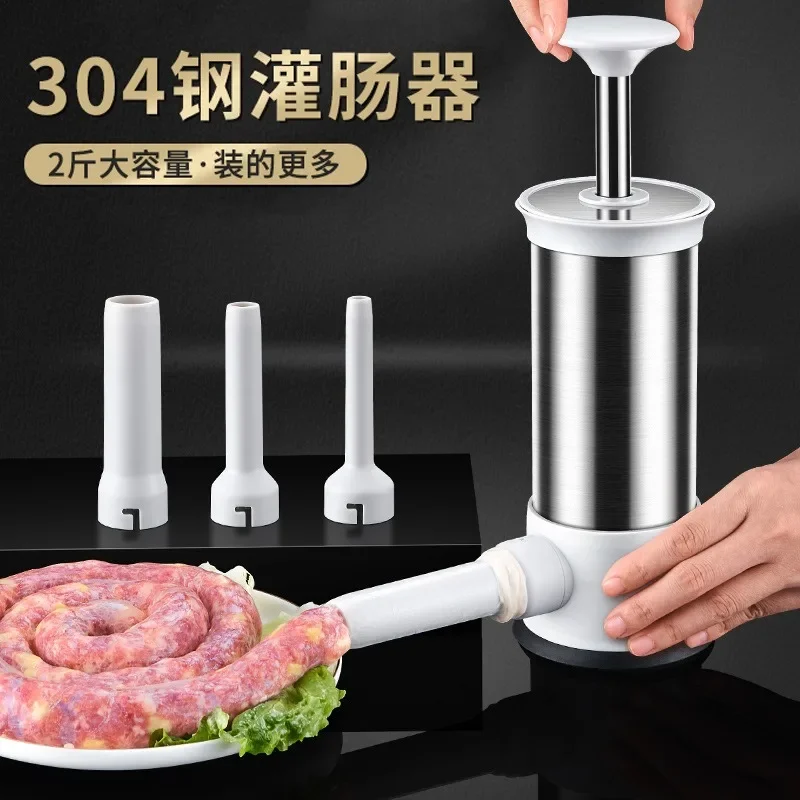 Manual Sausage Filling Machine Meat Stuffer Filler Making Kit Sausage Machine Homemade Meatball Maker Kitchen Tools Supplies