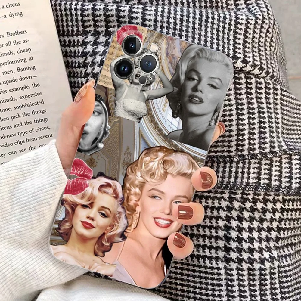 M-Marilyn M-Monroes Phone Case For iPhone 16 15 14 13 12 Mini 11 Pro XS Max X XR SE 6 7 8 Plus Soft Silicone Cover