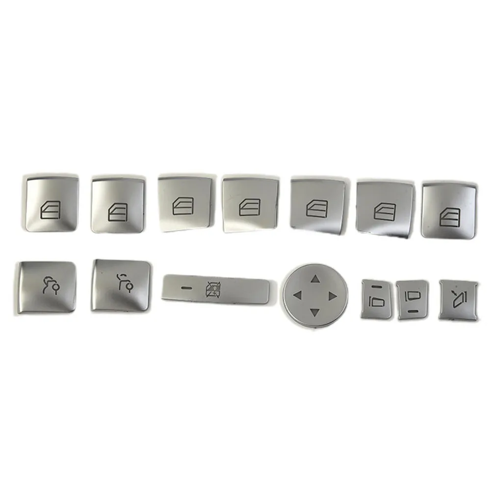 جودة عالية جزء العملي زر التبديل الكسوة المهنية مجموعة ملصق كروم لمرسيدس بنز A/B/C W204/EW212 #3