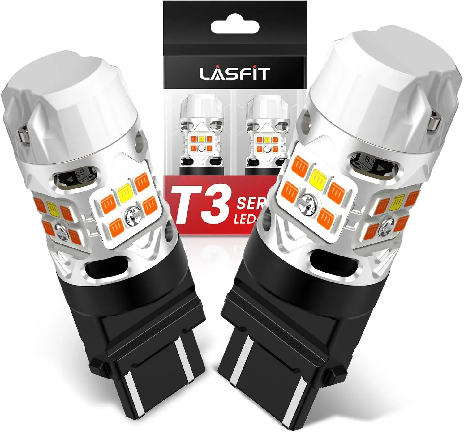 

3157 Switchback LED Bulb, 500% Bright CANBUS Anti Hyper Flash Front Turn Signal DRL Parking Light, Easy 5-Min Install (Pack of