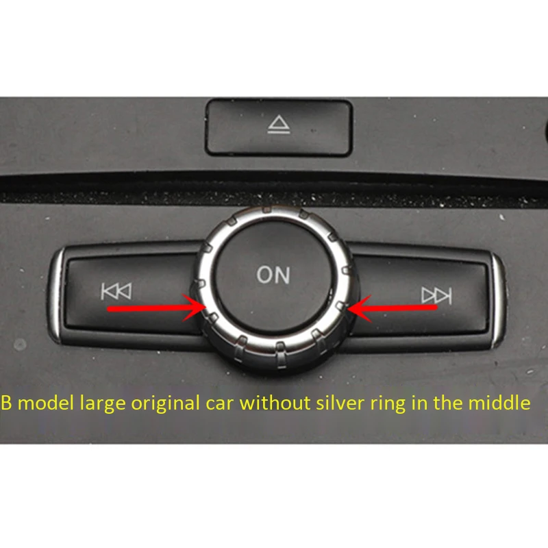 Car Console Volume Multimedia Switch Button Cover Trim For Benz W204 C180 E260 ML350 GLK200 Interior Accessories