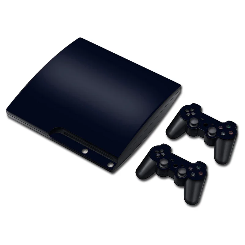 

Black color Vinyl Decal Skin/stickers Wrap for PS3 Slim Console and 2 Controllers-Blue skull TN-P3Slim-1306