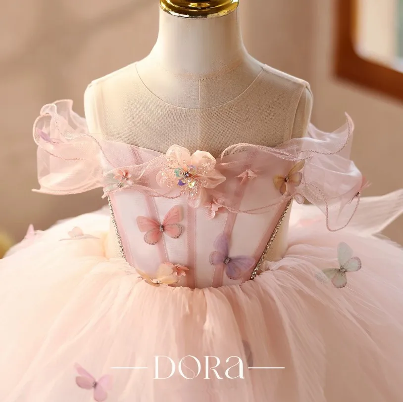 Hochwertiges Kinder-Partykleid für Gastgeberin, Klavierauftritt, Hochzeit, Geburtstag, Kleider für Mädchen A5083 Großhandel – Detail 7