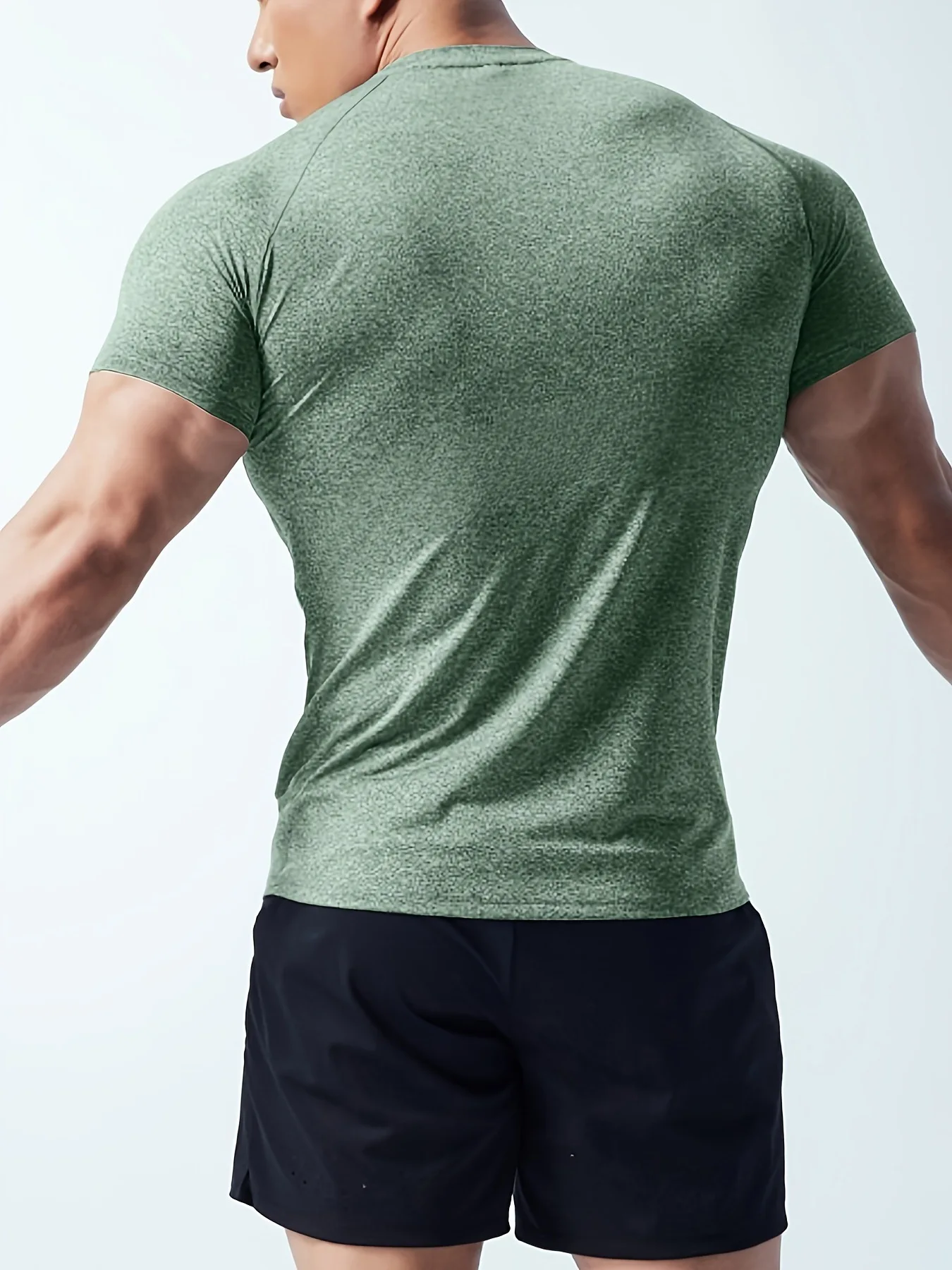 Man T Shirt Men Fitness T-shirt Exercise Short-Sleeved Men's Running Tees Gym Training Stretch Tops Summer Sports Tshirt