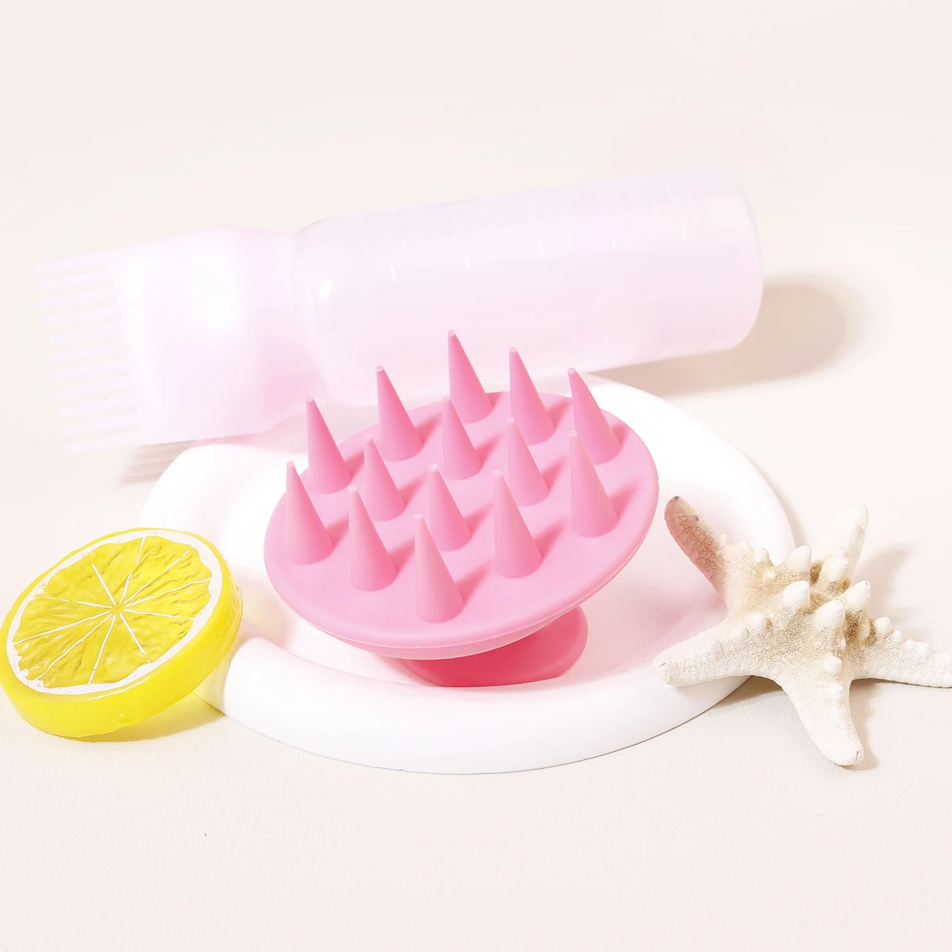 

2 шт., щетка для массажа кожи головы, бутылка-аппликатор для краски для волос с градуированной шкалой, специально для настоящих париков из волос