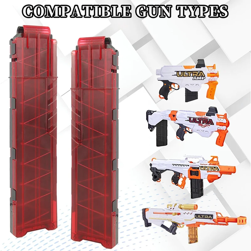 قطعة واحدة من مشابك التحميل السريع المكونة من 18 سهام من FRENSIT متوافقة مع مسدس لعبة مجلة Nerf Ultra (أحمر وأسود)