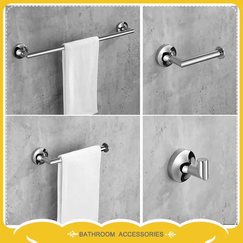 

High Quality Chrome Bathroom Sets Full Set Towel Bar Ring Towel Rack Robe Hook Tissue Holder Toilet Paper Holder Bathroom Rod