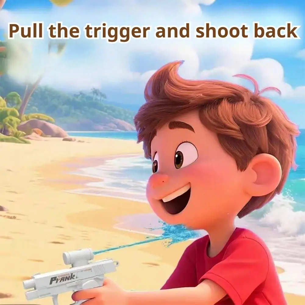 Mini pistola ad acqua continua Glock manuale per bambini Giocattolo interattivo da spiaggia estiva per genitori-figli e amici