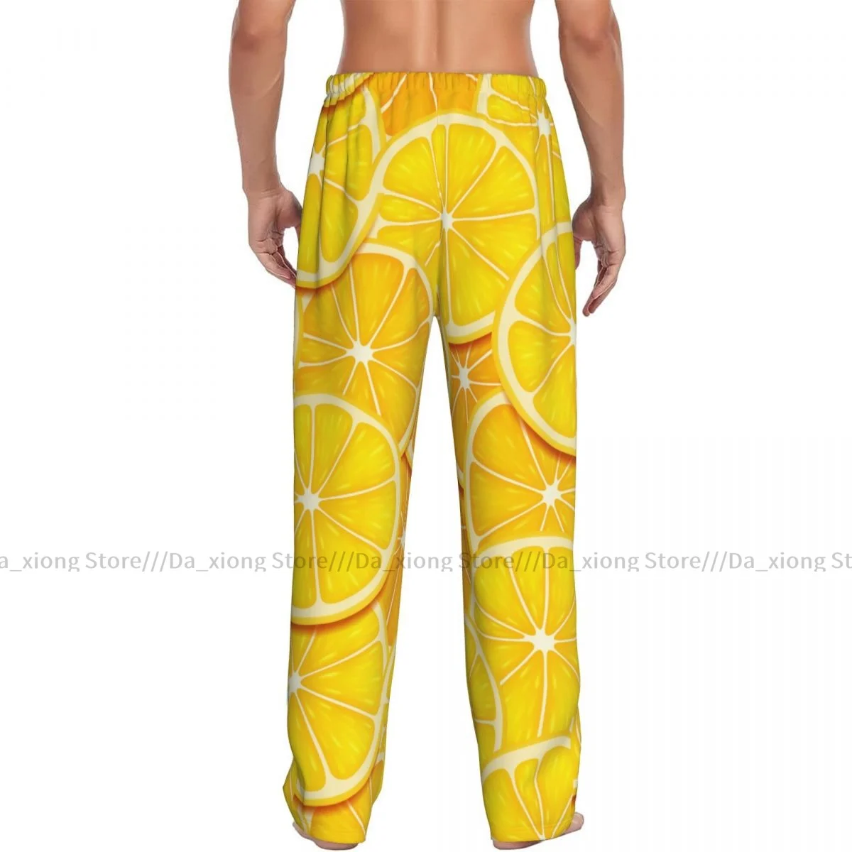 Men's Sleepwear Loose Sleep Pants Pajamas Textures Lemon Slices Bright Long Lounge Bottoms Casual Homewear