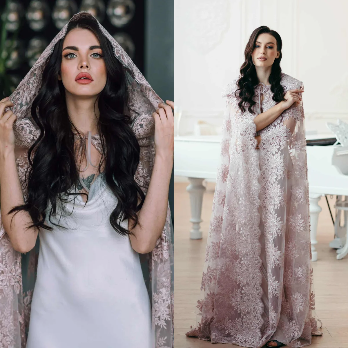 

Customized Long Wedding Bolero Cape Lace Appliques Bridal Shawls Wedding Dresses Covers Shoulders Wedding Accessories