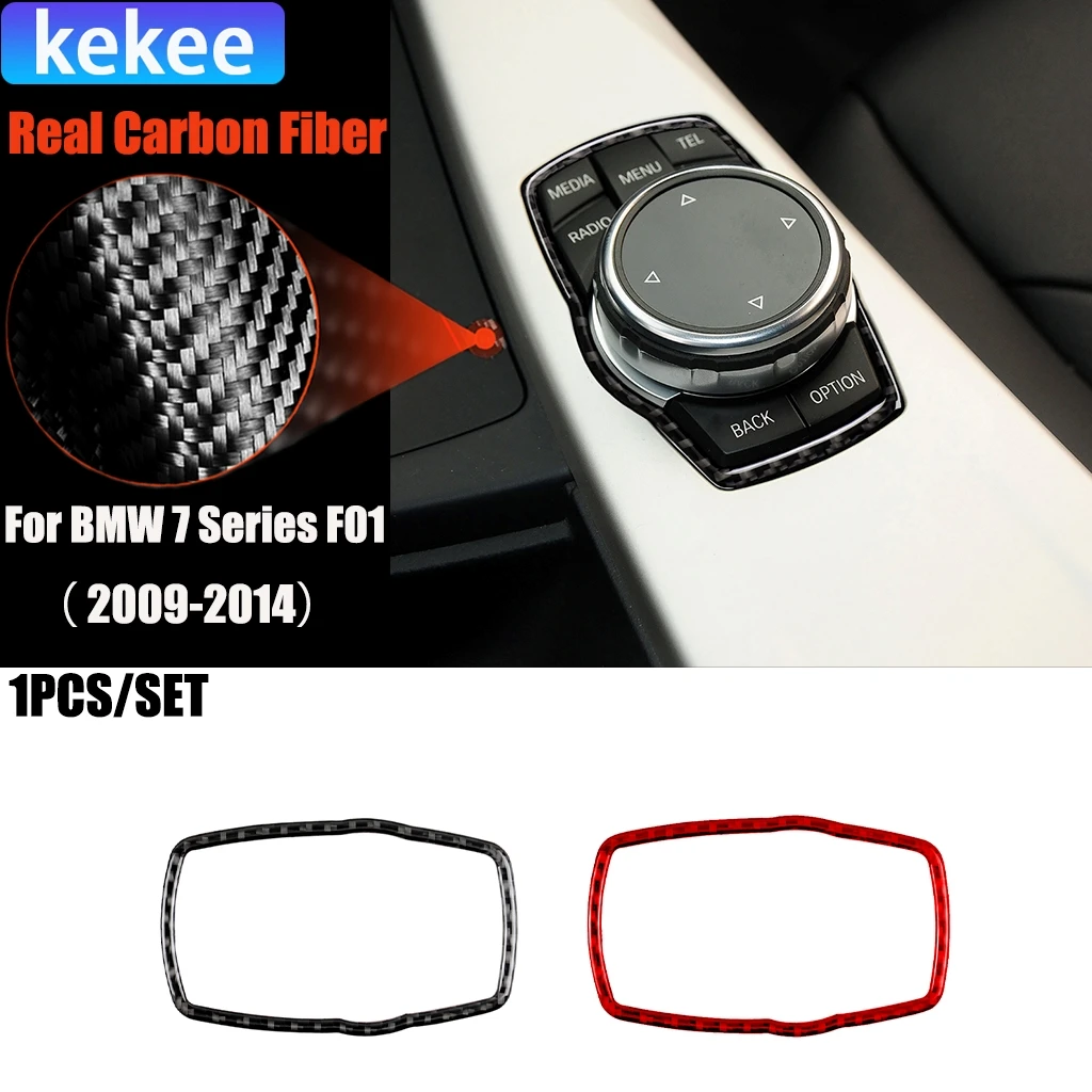 

Carbon Fiber Car Accessories Multimedia Panel Interior Trim Cover Soft Sticker For BMW 7 Series F01 730li 740li 750li 2009-2014