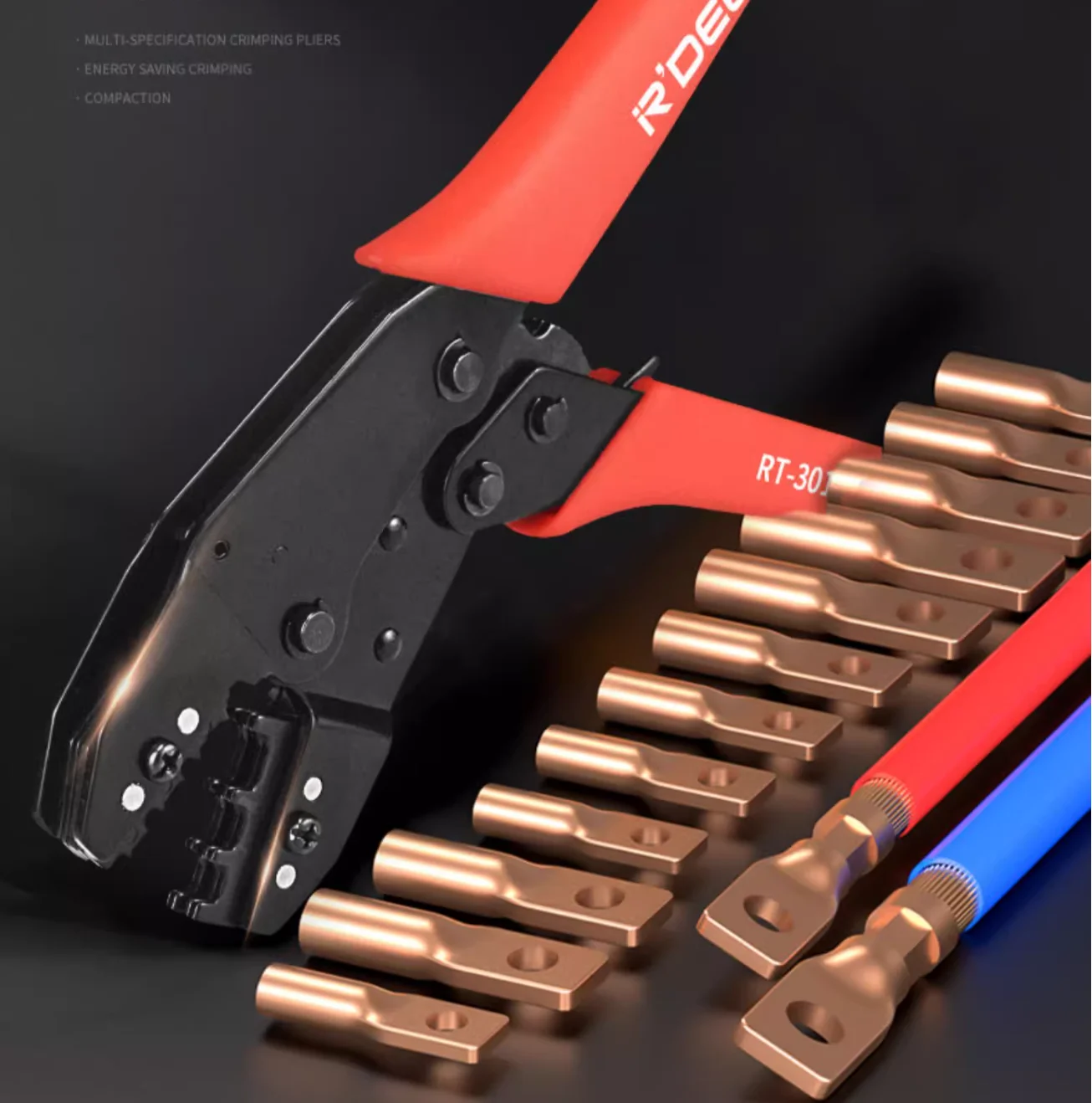 

R'DEER tool Effortless ratchet type crimping pliers Multi functional tube type pressure terminal with precision alloy steel