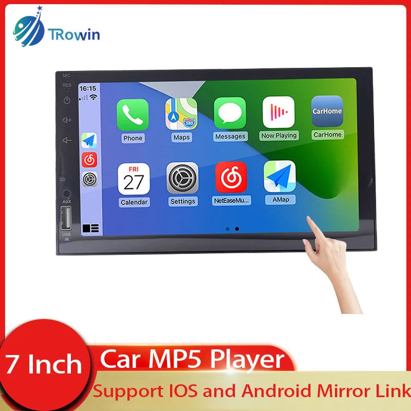 

7Inch Car Radio Touch Screen Car Stereo Auto Multimedier Player FM MP5 Mirror Link for Rear View Camera TF/USB