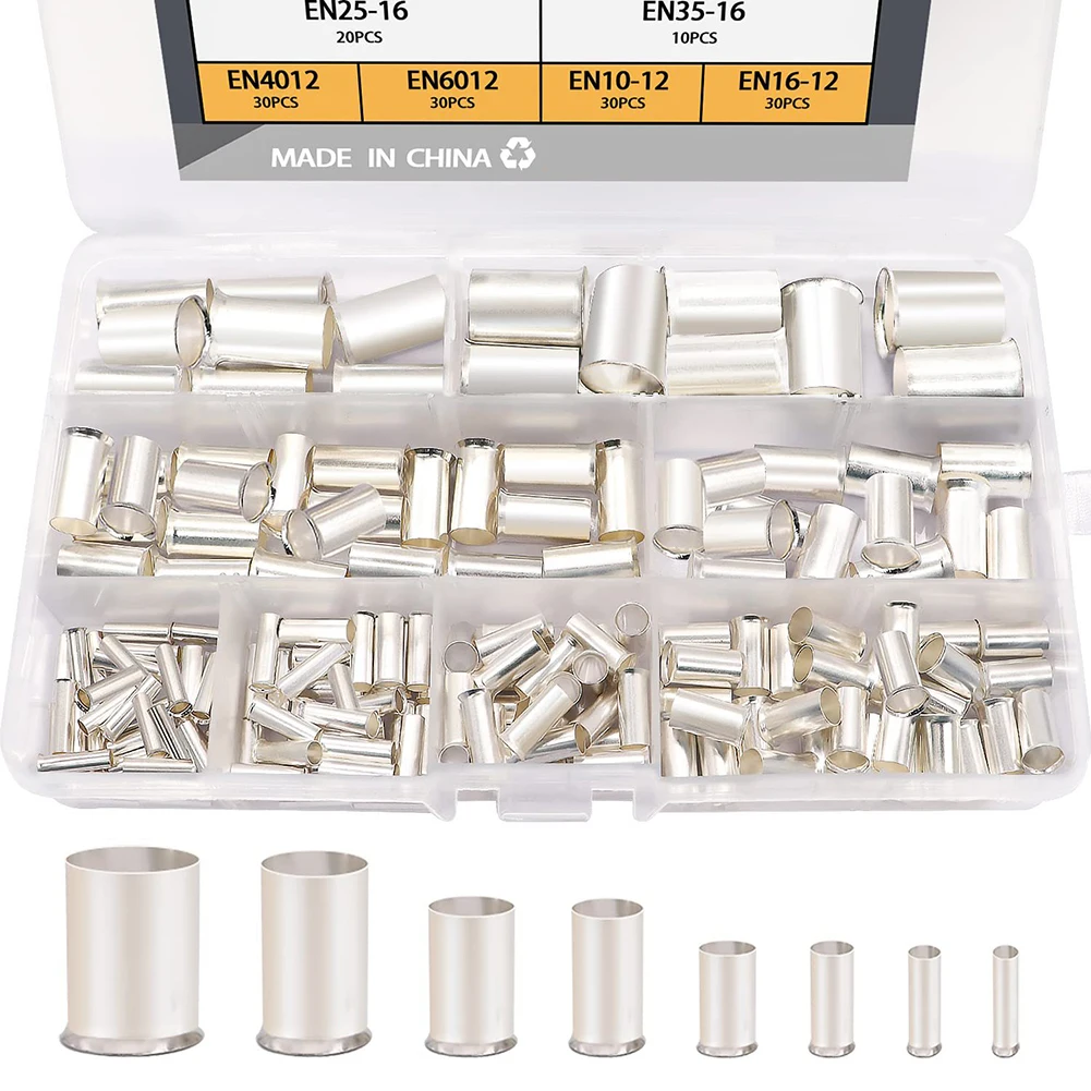 

Comprehensive 166 Piece Ferrule Set Featuring Silver Plated Copper Terminals Perfect for Electricians and DIY Projects