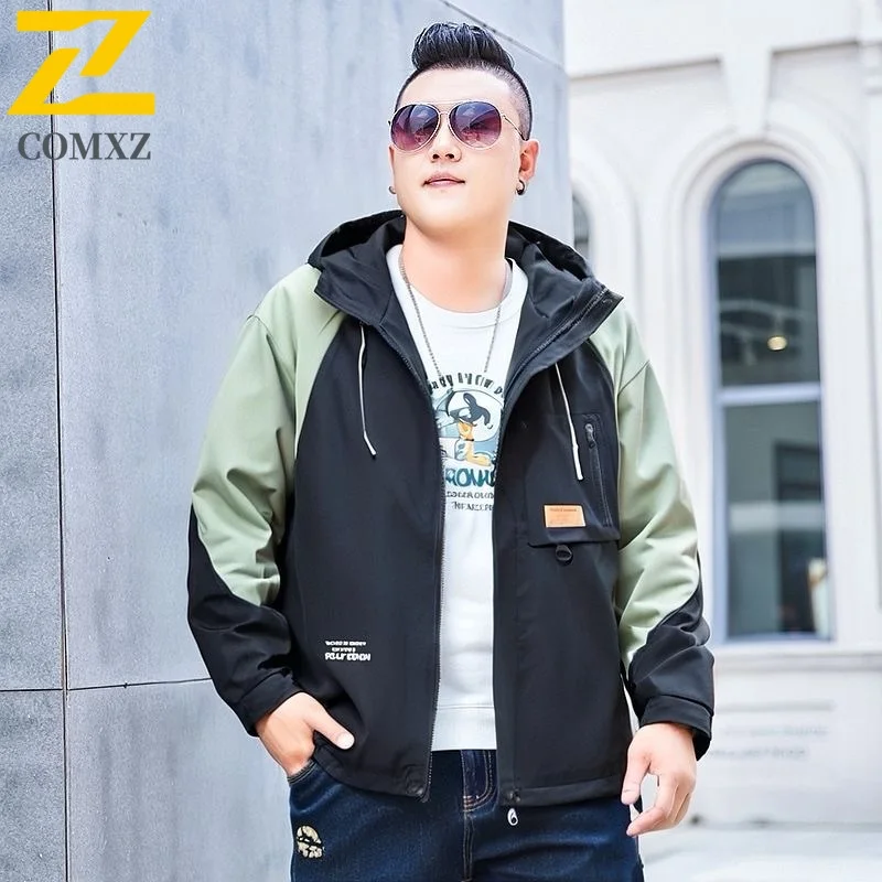 

COMXZ мужские куртки 2025, новая модная легкая ветровка с капюшоном для кемпинга, красивая универсальная осенняя одежда для кемпинга и приключений