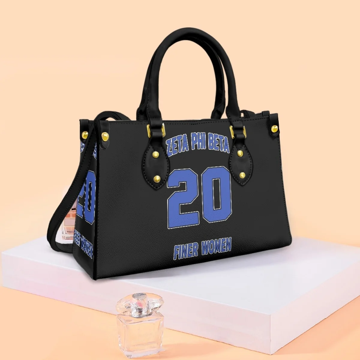 

Zeta Phi Beta Pattern Female Shoulder Tote Bags Large Capacity Practical Leather Handbags For Women Portable Cross Body Bags