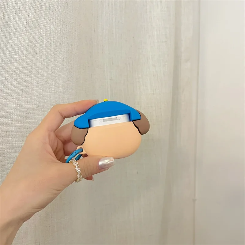 Para funda Airpods Pro 2, funda para perro con sombrero azul de dibujos animados 3D para AIirpods Pro, funda protectora de silicona suave para auriculares para Airpods 1/2