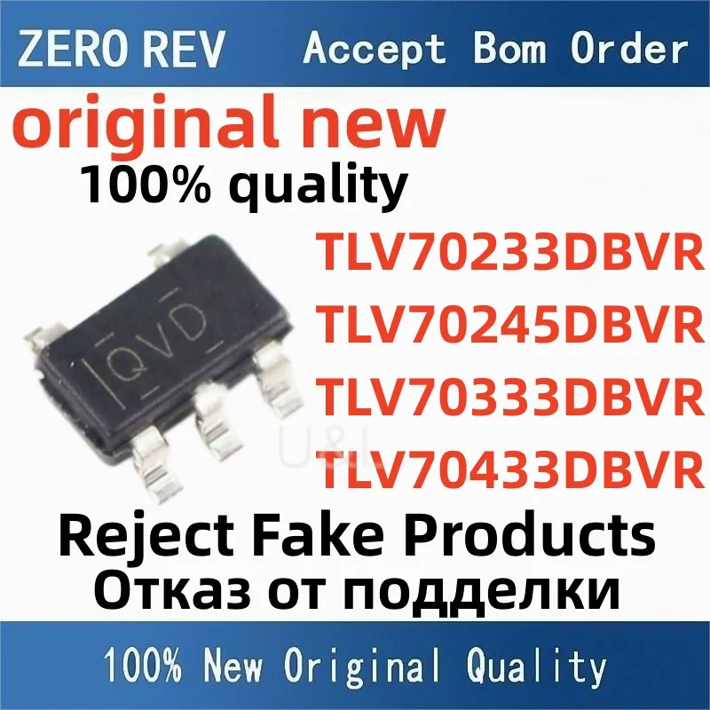 

10Pcs 100% NEW TLV70233DBVR QVD TLV70245DBVR SCK TLV70333DBVR 1AHQ TLV70433DBVR PAO SOT-23-5 Brand new original chips ic