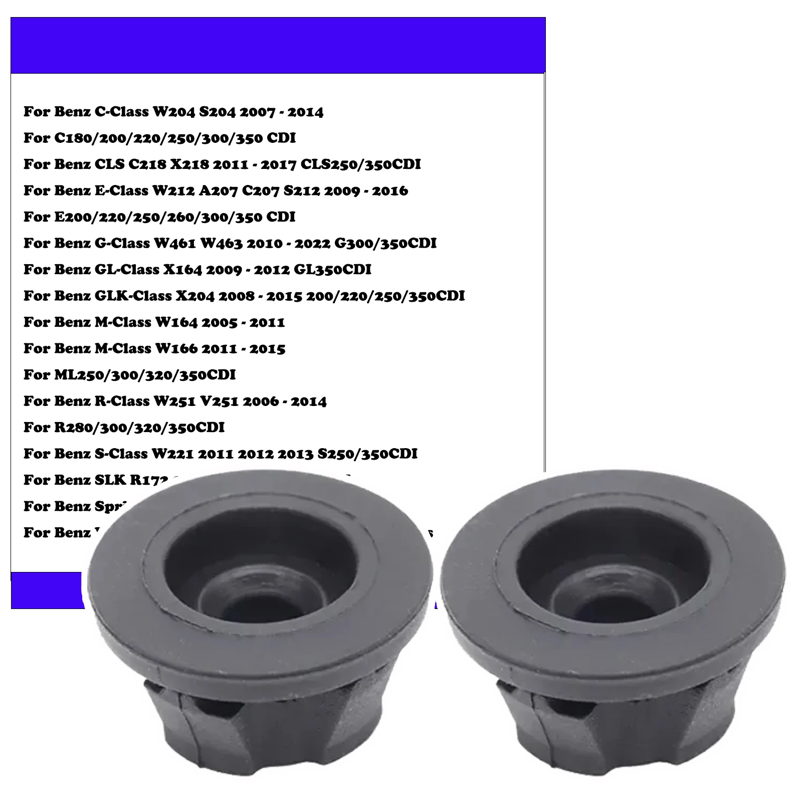 For Benz GLK-Class X204 200/220/250/350 CDI 2008 2009 2010 2011 2012 - 2015 Engine Hood Cover Grommets Mount Bung Buffer