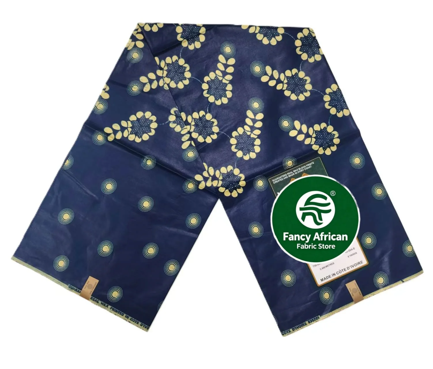 

New Super Tissu Ankara Good Real Prints African uniWax Fabric Soft Pagne Cotton Material 6 Yards Blue Batik For Sewing Clothes