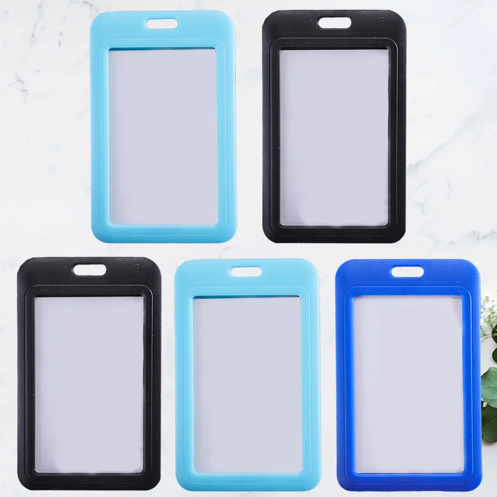 5 قطعة غطاء منزلق معرف شارة حامل الحبل لموظفي المكتب أوراق الاعتماد حامي حافلة تمرير حافظة المفاتيح محفظة غطاء Pp #5