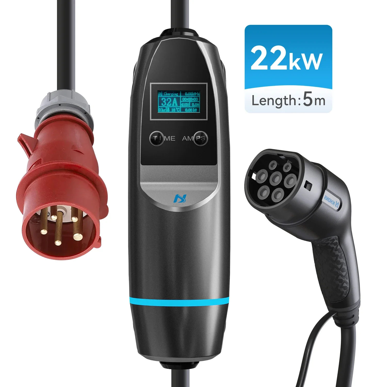 KHONS 3 Phase Home type 2 ev charger  7kw 11kw 22kw  16A/32a level 2 electric vehicle charger