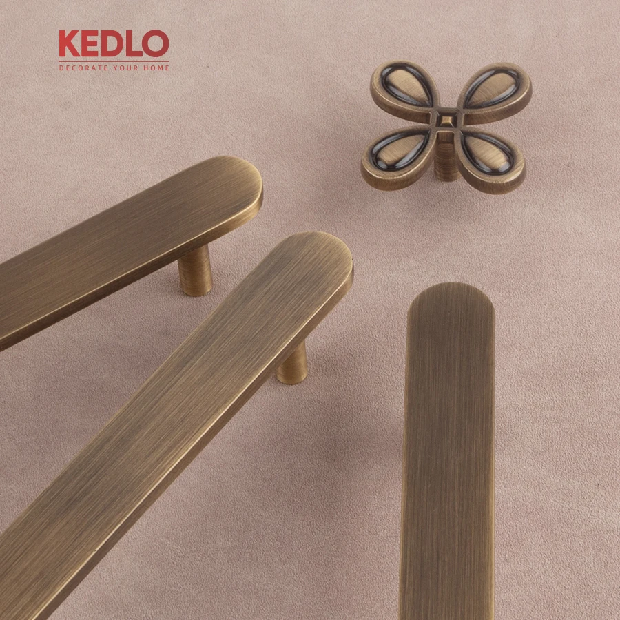 KEDLO antiker Messinggriff, 500 mm lang, moderner minimalistischer flacher Schubladengriff, Küchenschrankgriff – Detail 5