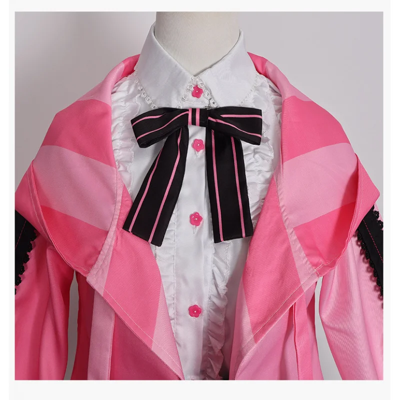 أنيمي مشروع Sekai المرحلة الملونة! أزياء تنكرية 2025 فتاة جديدة معطف وردي حلو تنورة ربطة عنق جوارب عيد الميلاد لوليتا ميكو موحدة