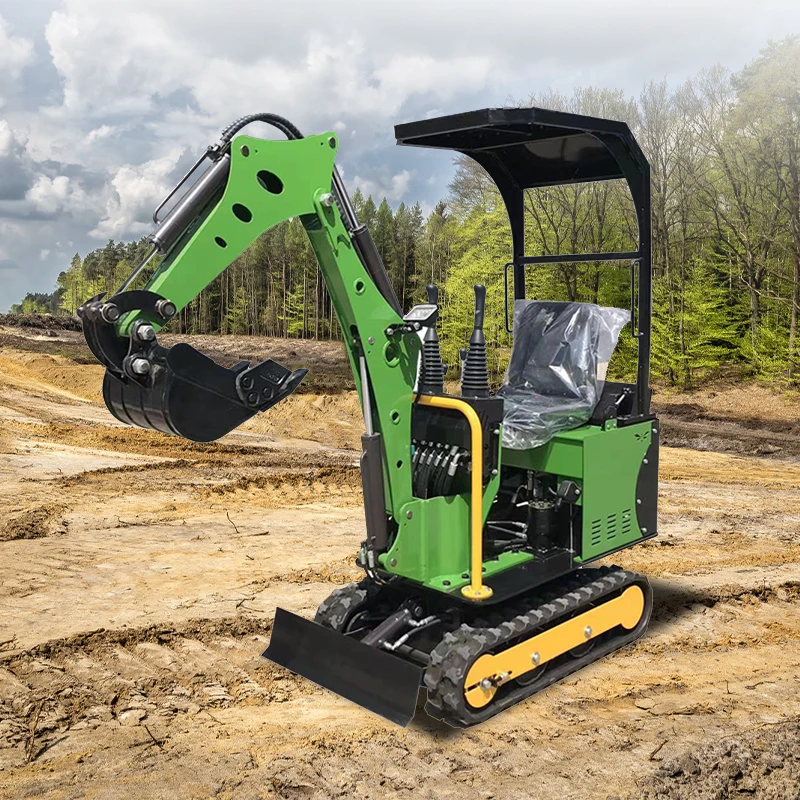 Maßgeschneiderter multifunktionaler Kleinbagger, Haushaltsgartenbagger mit Dach- und Schienentyp, 800 kg kleiner Bagger
