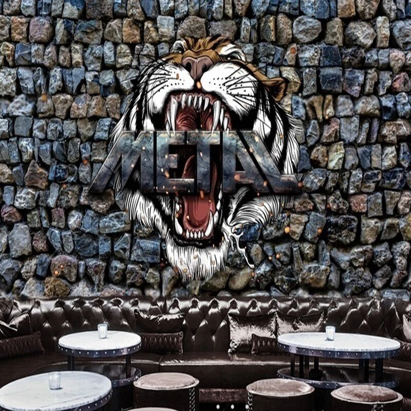 Customized Mural Wallpaper for Living Room Bedroom - Creative Graffiti Tiger Pattern Wall Decoration Wall Art Background Print