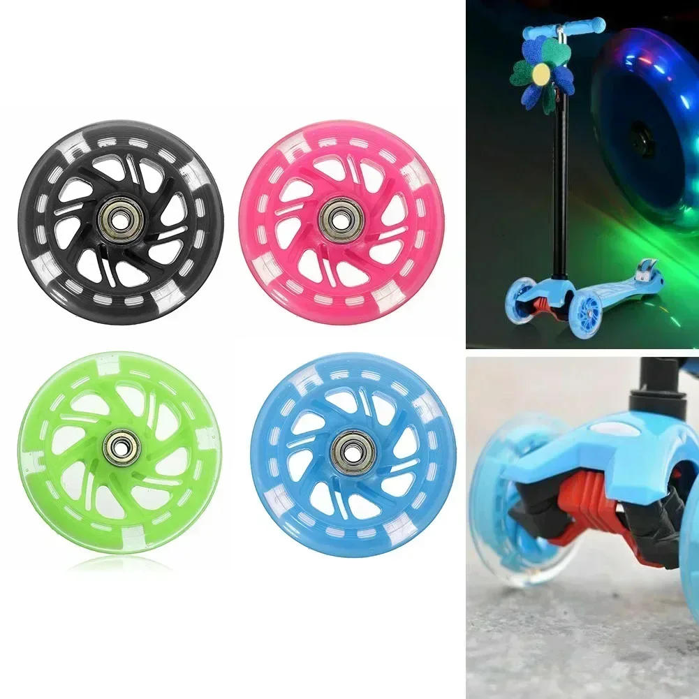 1×LED Flash Scooter Wheel 120×20mm PU Children Scooter Replacement Wheels 5 Color Lighting Outdoor Bike Accessories