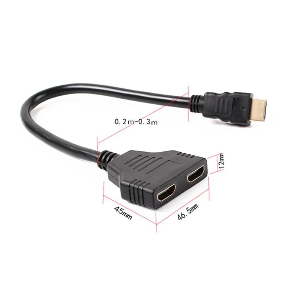 One Male To Two Female Port Adapter Converter HDMI-compatible Cable Splitter HDTV 2-port HDMI-compatible Switch