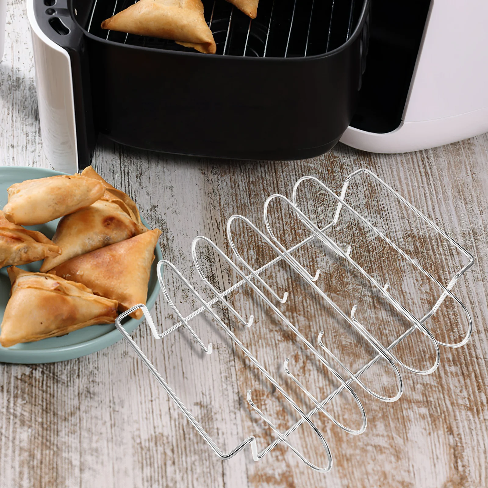 Roasting Rack for Air Fryer Bbq Chicken Drumstick Holder Vertical Grill Rack Steaks Roast Cooking Grilling Accessories Outdoor