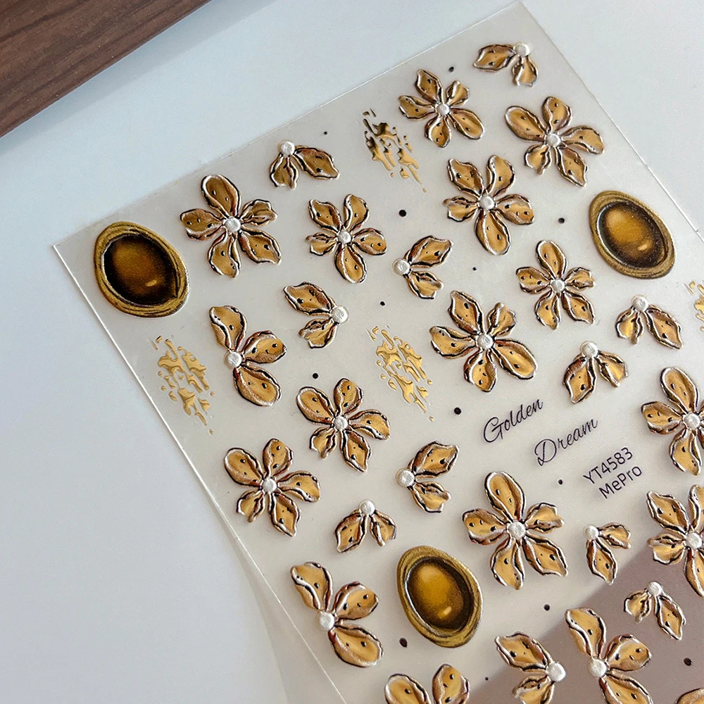 5D الخريف زهرة مسمار ملصقات مائي ورقة الشيطان زهرة الخريف مسمار الشارات ذاتية اللصق DIY بها بنفسك مانيكير تصميم النساء المنزل المنزلق