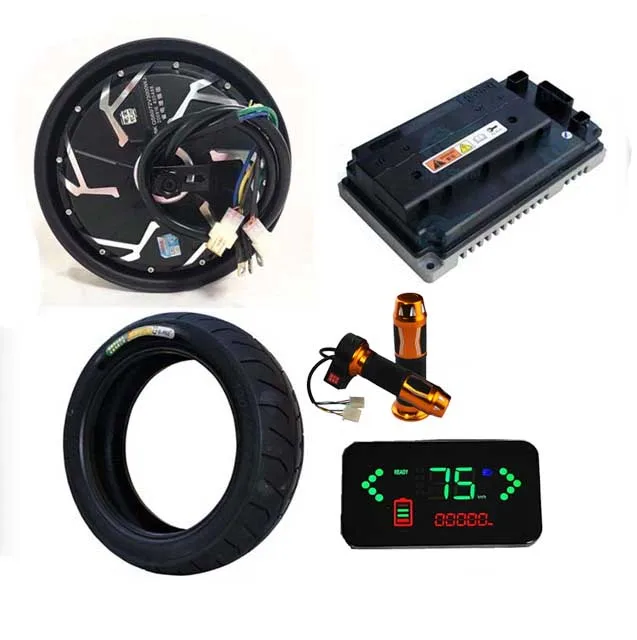 VOTOL EM100 and QSMOTOR12 inch 3kW DC brushless motor controller 60V72V acceleration improved speedometer accelerator package