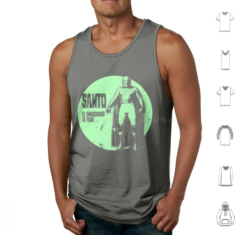 Santo Tank Tops Vest Sleeveless El Santo Santo El Enmascarado De Plata Lucha Libre Wrestling Exploitation B Movie B Film Z