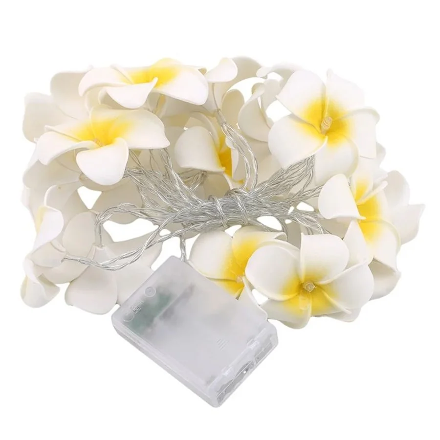 Guirxiété lumineuse fleur d'oeuf de simulation, décorations de Noël, batterie 62, guirxiété créative, fête de mariage, lumières dégradées, 6m, 40