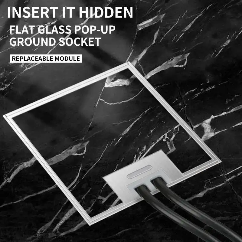 الجملة منافذ الاتحاد الأوروبي المخفية المسطحة جزءا لا يتجزأ من صندوق مقبس أرضية الرخام الفولاذ المقاوم للصدأ الكهربائية #1