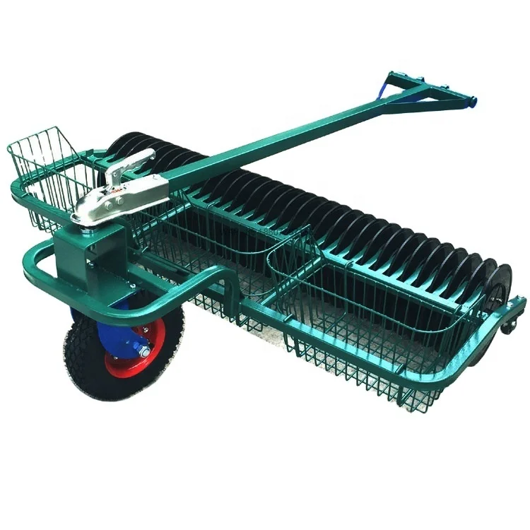 

Factory Direct Sales 2 Section Golf Ball Picker with Front Wheel 2- Link Range Ball Pick up Machine Golf Course Equipment