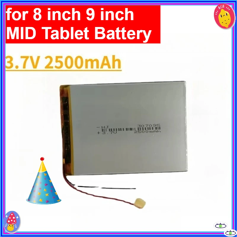 

New Replacement Rechargeable Tablet Battery 307095 3.7V 2500mAh for 8 inch 9 inch MID Tablet Battery