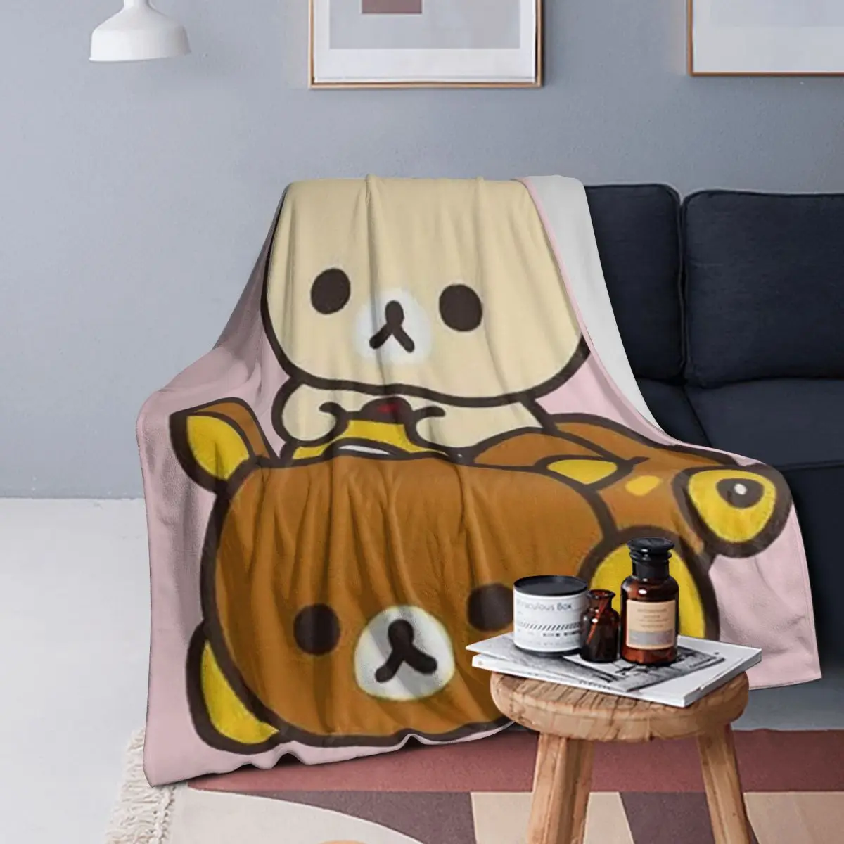 

Korilakkuma Driving A Rilakkuma Car Blankets Soft Warm Flannel Throw Blanket Plush for Bed Living room Picnic Travel Home Couch