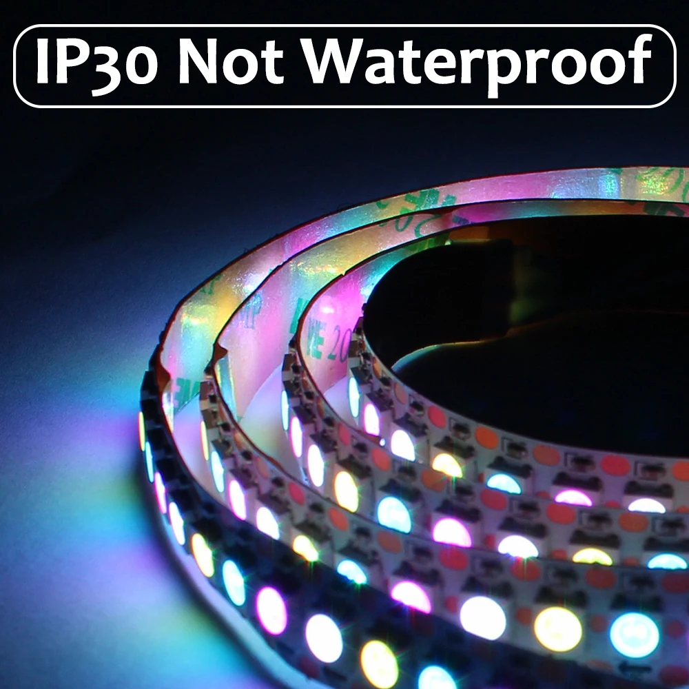 DC5V WS2812B Led Strip 5050 Smart RGB WS2812 Pixel Light Individually Addressable Black/White PCB IP30 IP65 IP67 30/60/144led