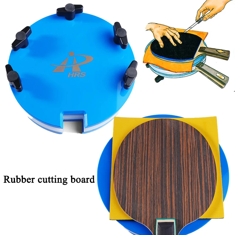 

Table Tennis Rubber Cutting Board & Presser Multi-Functional Rotary Cutting Platform Ping Pong Racket Rubber Paste Cutting Tool
